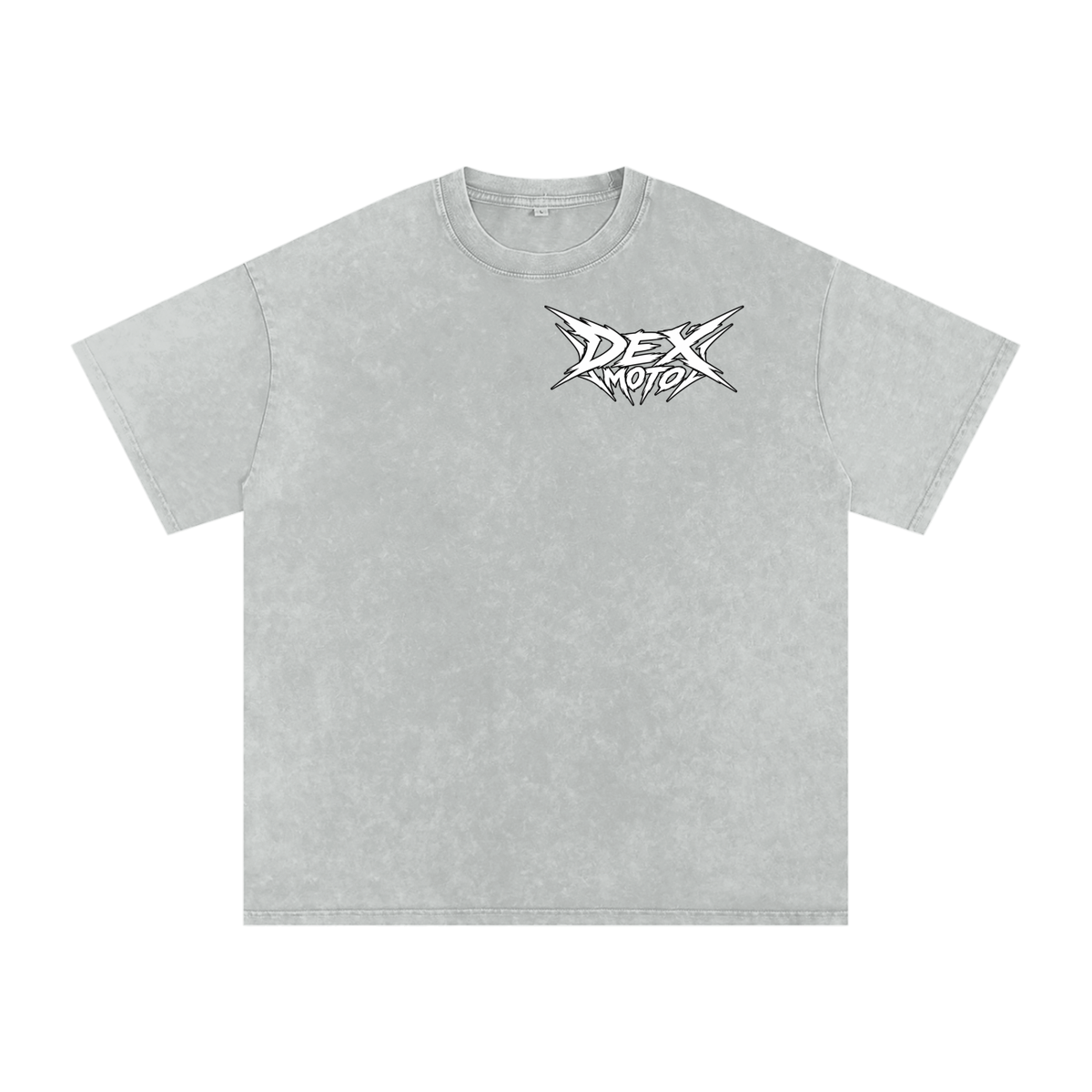 Dex Moto Grey Acid Wash Tee