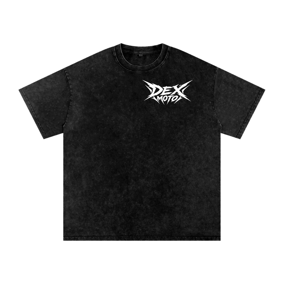 Dex Moto Black Acid Wash Tee