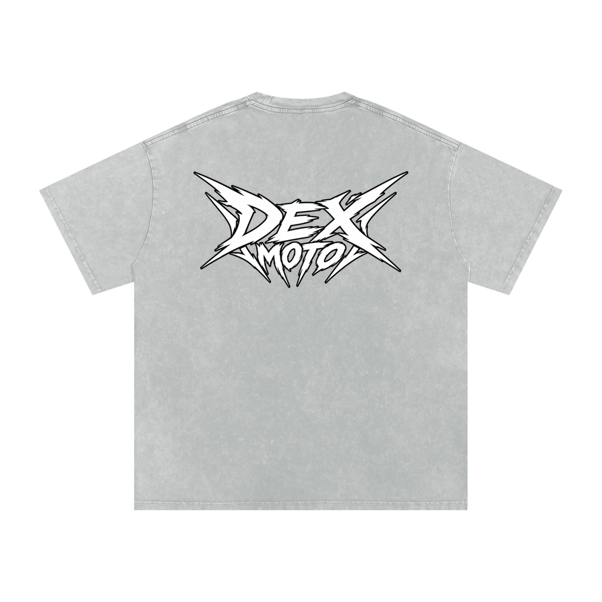Dex Moto Grey Acid Wash Tee
